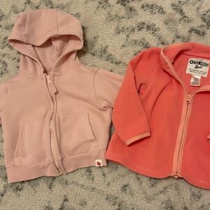 OshKosh B'gosh Light Pink and Coral Hoodies